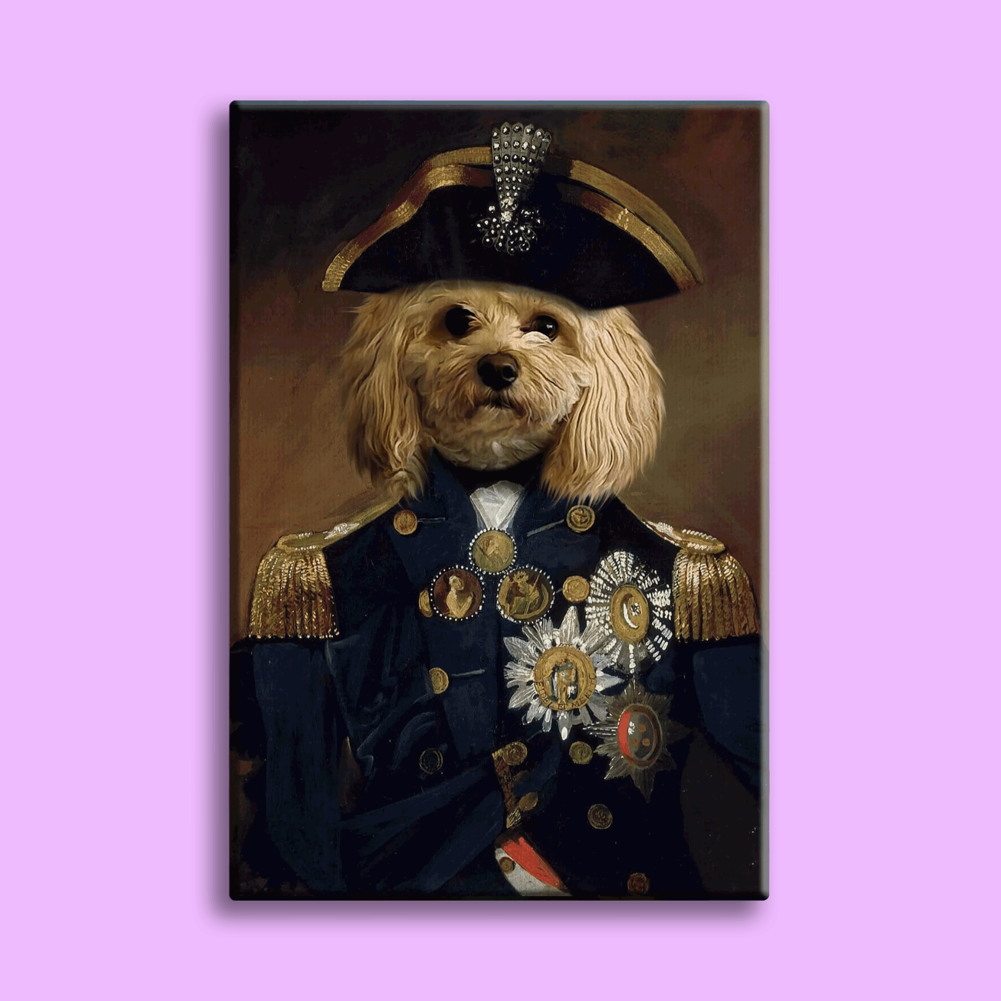 Lord Nelson Regal Pet Portrait  Custom Historical Pet Art